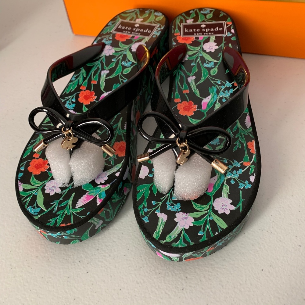 Kate Spade Rhett floral print platform flip flops